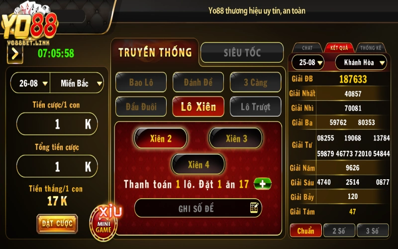 Sơ lược về hình thức lô xiên trên Yo88